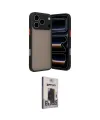 ieg™ iPhone 17 Pro Kılıf Ahenk Çizgi Serisi - Siyah Bilvis Hayalet Cam Ekran Koruyucu
