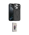 ieg™ iPhone 17 Pro Kılıf Doruk Form Serisi - Siyah Bilvis 3D Cam Ekran Koruyucu