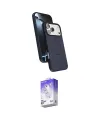ieg™ iPhone 17 Pro Kılıf İz Işık Koleksiyonu - Siyah Bilvis 5in1 3D Magic Cam Ekran Koruyucu