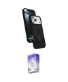 ieg™ iPhone 17 Pro Kılıf İz Işık Koleksiyonu - Siyah Bilvis 5in1 3D Magic Cam Ekran Koruyucu
