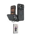 ieg™ iPhone 17 Pro Kılıf İz Modern Prime - Siyah Bilvis 3D Cam Ekran Koruyucu
