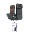 ieg™ iPhone 17 Pro Kılıf İz Modern Prime - Siyah Bilvis 3X AR Hayalet Cam Ekran Koruyucu