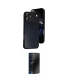 ieg™ iPhone 17 Pro Kılıf Kıvılcım Işık Serisi - Siyah 3D Antistatik Hayalet Cam Ekran Koruyucu