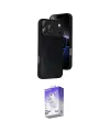 ieg™ iPhone 17 Pro Kılıf Kıvılcım Işık Serisi - Siyah Bilvis 5in1 3D Magic Cam Ekran Koruyucu