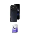 ieg™ iPhone 17 Pro Kılıf Kıvılcım Işık Serisi - Siyah Bilvis 5in1 5D Magic Hayalet Cam Ekran Koruyucu