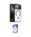 ieg™ iPhone 17 Pro Kılıf Kıvılcım Prime - Siyah Bilvis 5in1 3D Magic Cam Ekran Koruyucu