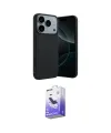 ieg™ iPhone 17 Pro Kılıf Kozmos Yansıma Özel Seri - Siyah Bilvis 5in1 5D Magic Hayalet Cam Ekran Koruyucu