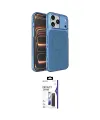 ieg™ iPhone 17 Pro Kılıf Kutup Doku Serisi - Siyah Bilvis 3X AR Hayalet Cam Ekran Koruyucu