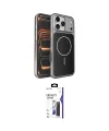 ieg™ iPhone 17 Pro Kılıf Kutup Doku Serisi - Siyah Bilvis 3X AR Hayalet Cam Ekran Koruyucu