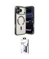 ieg™ iPhone 17 Pro Kılıf Nova Işık Özel Seri - Siyah Bilvis 3X AR Hayalet Cam Ekran Koruyucu