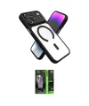 ieg™ iPhone 17 Pro Kılıf Nova Yansıma Serisi - Siyah 360 Mat Full Body Arka Koruyucu