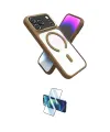 ieg™ iPhone 17 Pro Kılıf Nova Yansıma Serisi - Siyah 3D Antistatik Cam Ekran Koruyucu