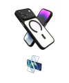 ieg™ iPhone 17 Pro Kılıf Nova Yansıma Serisi - Siyah 3D Antistatik Cam Ekran Koruyucu