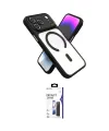 ieg™ iPhone 17 Pro Kılıf Nova Yansıma Serisi - Siyah Bilvis 3X AR Hayalet Cam Ekran Koruyucu
