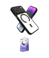 ieg™ iPhone 17 Pro Kılıf Nova Yansıma Serisi - Siyah Bilvis 5in1 5D Magic Hayalet Cam Ekran Koruyucu
