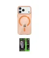 ieg™ iPhone 17 Pro Kılıf Pusula Form Özel Seri - Şeffaf 360 Full Body Arka Koruyucu