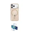 ieg™ iPhone 17 Pro Kılıf Pusula Form Özel Seri - Siyah 3D Antistatik Cam Ekran Koruyucu