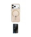 ieg™ iPhone 17 Pro Kılıf Pusula Form Özel Seri - Siyah 3D Antistatik Hayalet Cam Ekran Koruyucu