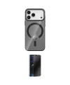 ieg™ iPhone 17 Pro Kılıf Pusula Form Özel Seri - Siyah 3D Antistatik Hayalet Cam Ekran Koruyucu