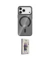 ieg™ iPhone 17 Pro Kılıf Pusula Form Özel Seri - Siyah Bilvis 3D Cam Ekran Koruyucu