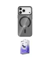 ieg™ iPhone 17 Pro Kılıf Pusula Form Özel Seri - Siyah Bilvis 5in1 5D Magic Hayalet Cam Ekran Koruyucu