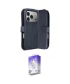 ieg™ iPhone 17 Pro Kılıf Siluet Işık Serisi - Siyah Bilvis 5in1 3D Magic Cam Ekran Koruyucu