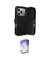 ieg™ iPhone 17 Pro Kılıf Siluet Işık Serisi - Siyah Bilvis 5in1 3D Magic Cam Ekran Koruyucu