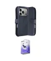 ieg™ iPhone 17 Pro Kılıf Siluet Işık Serisi - Siyah Bilvis 5in1 5D Magic Hayalet Cam Ekran Koruyucu
