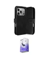 ieg™ iPhone 17 Pro Kılıf Siluet Işık Serisi - Siyah Bilvis 5in1 5D Magic Hayalet Cam Ekran Koruyucu