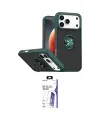 ieg™ iPhone 17 Pro Kılıf Yörünge Çizgi - Siyah Bilvis 3X AR HD Cam Ekran Koruyucu