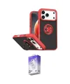 ieg™ iPhone 17 Pro Kılıf Yörünge Çizgi - Siyah Bilvis 5in1 3D Magic Cam Ekran Koruyucu