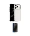 ieg™ iPhone 17 Pro Kılıf Yörünge Form - Siyah 3D Antistatik Hayalet Cam Ekran Koruyucu