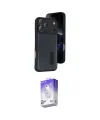 ieg™ iPhone 17 Pro Kılıf Yörünge Işık Serisi - Siyah Bilvis 5in1 3D Magic Cam Ekran Koruyucu