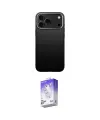 ieg™ iPhone 17 Pro Kılıf Zirve Modern Prime - Siyah Bilvis 5in1 3D Magic Cam Ekran Koruyucu