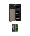 ieg™ iPhone 17 Pro Max Kılıf Ahenk Çizgi Serisi - Siyah 360 Mat Full Body Arka Koruyucu