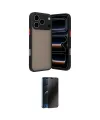 ieg™ iPhone 17 Pro Max Kılıf Ahenk Çizgi Serisi - Siyah 3D Antistatik Hayalet Cam Ekran Koruyucu