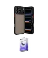 ieg™ iPhone 17 Pro Max Kılıf Ahenk Çizgi Serisi - Siyah Bilvis 5in1 5D Magic Hayalet Cam Ekran Koruyucu
