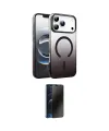 ieg™ iPhone 17 Pro Max Kılıf Ahenk Doku Özel Seri - Siyah 3D Antistatik Hayalet Cam Ekran Koruyucu