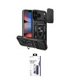 ieg™ iPhone 17 Pro Max Kılıf Ahenk Klasik - Siyah Bilvis 3X AR Hayalet Cam Ekran Koruyucu