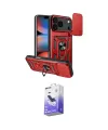 ieg™ iPhone 17 Pro Max Kılıf Ahenk Klasik - Siyah Bilvis 5in1 5D Magic Hayalet Cam Ekran Koruyucu