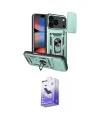 ieg™ iPhone 17 Pro Max Kılıf Ahenk Klasik - Siyah Bilvis 5in1 5D Magic Hayalet Cam Ekran Koruyucu