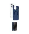ieg™ iPhone 17 Pro Max Kılıf Ahenk Minimal Serisi - Siyah 3D Antistatik Hayalet Cam Ekran Koruyucu