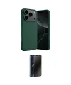 ieg™ iPhone 17 Pro Max Kılıf Ahenk Serisi - Siyah 3D Antistatik Hayalet Cam Ekran Koruyucu