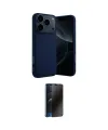 ieg™ iPhone 17 Pro Max Kılıf Ahenk Serisi - Siyah 3D Antistatik Hayalet Cam Ekran Koruyucu