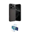 ieg™ iPhone 17 Pro Max Kılıf Ahenk Serisi - Siyah 3D Antistatik Seramik Nano Ekran Koruyucu
