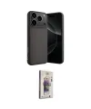ieg™ iPhone 17 Pro Max Kılıf Ahenk Serisi - Siyah Bilvis 3D Cam Ekran Koruyucu