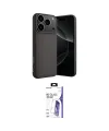 ieg™ iPhone 17 Pro Max Kılıf Ahenk Serisi - Siyah Bilvis 3X AR HD Cam Ekran Koruyucu