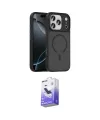 ieg™ iPhone 17 Pro Max Kılıf Doruk Form Serisi - Siyah Bilvis 5in1 5D Magic Hayalet Cam Ekran Koruyucu