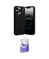 ieg™ iPhone 17 Pro Max Kılıf Doruk Klasik Özel Seri - Siyah Bilvis 5in1 5D Magic Hayalet Cam Ekran Koruyucu