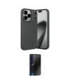ieg™ iPhone 17 Pro Max Kılıf Eksen Form Prime - Siyah 3D Antistatik Hayalet Cam Ekran Koruyucu